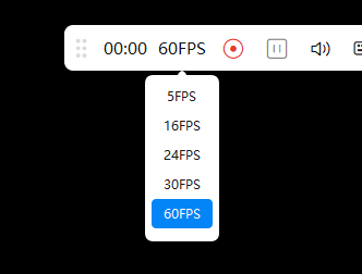 Choose a frame rate for a PixPin GIF screen recording