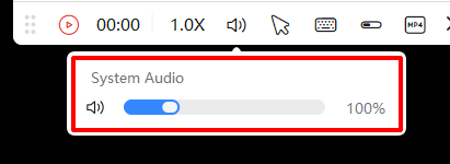 Adjust the volume in PixPin recording playback