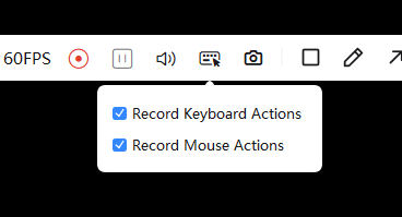 Enable keyboard and mouse input recording in PixPin