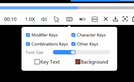 PixPin録画のキーボードキー表示を調整